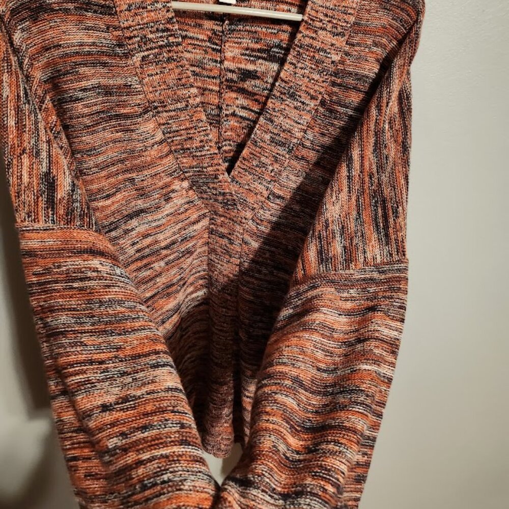 J. Jill Pure Jill Space Dyed V Neck Kimono Sleeve Sweater XLP Cotton - Picture 2 of 7